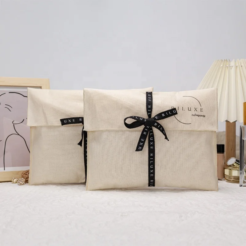 Высококачественный органический конверт с принтом логотипа на заказ хлопковый холщовый упаковочный мешок для одежды мешочек пыли пригодный вторичной переработки