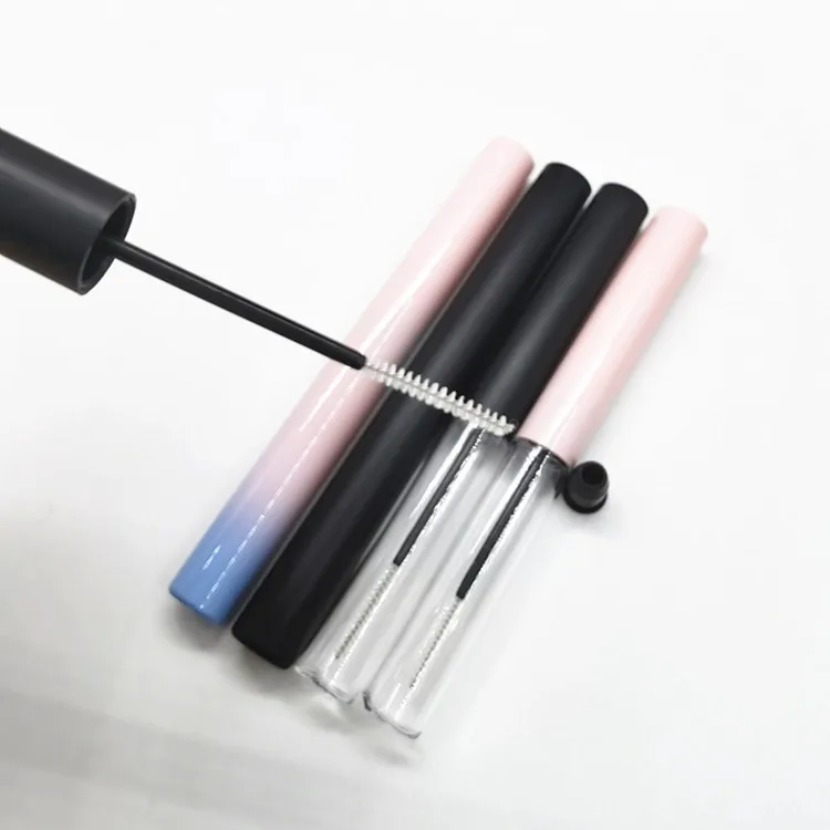 Wholeasel 4 ml Plastic Slim Mascara Tube 2024 Empty Black Clear Gradient Pink Eyelash Extension Glue ABS/PETG Bottle with Brush