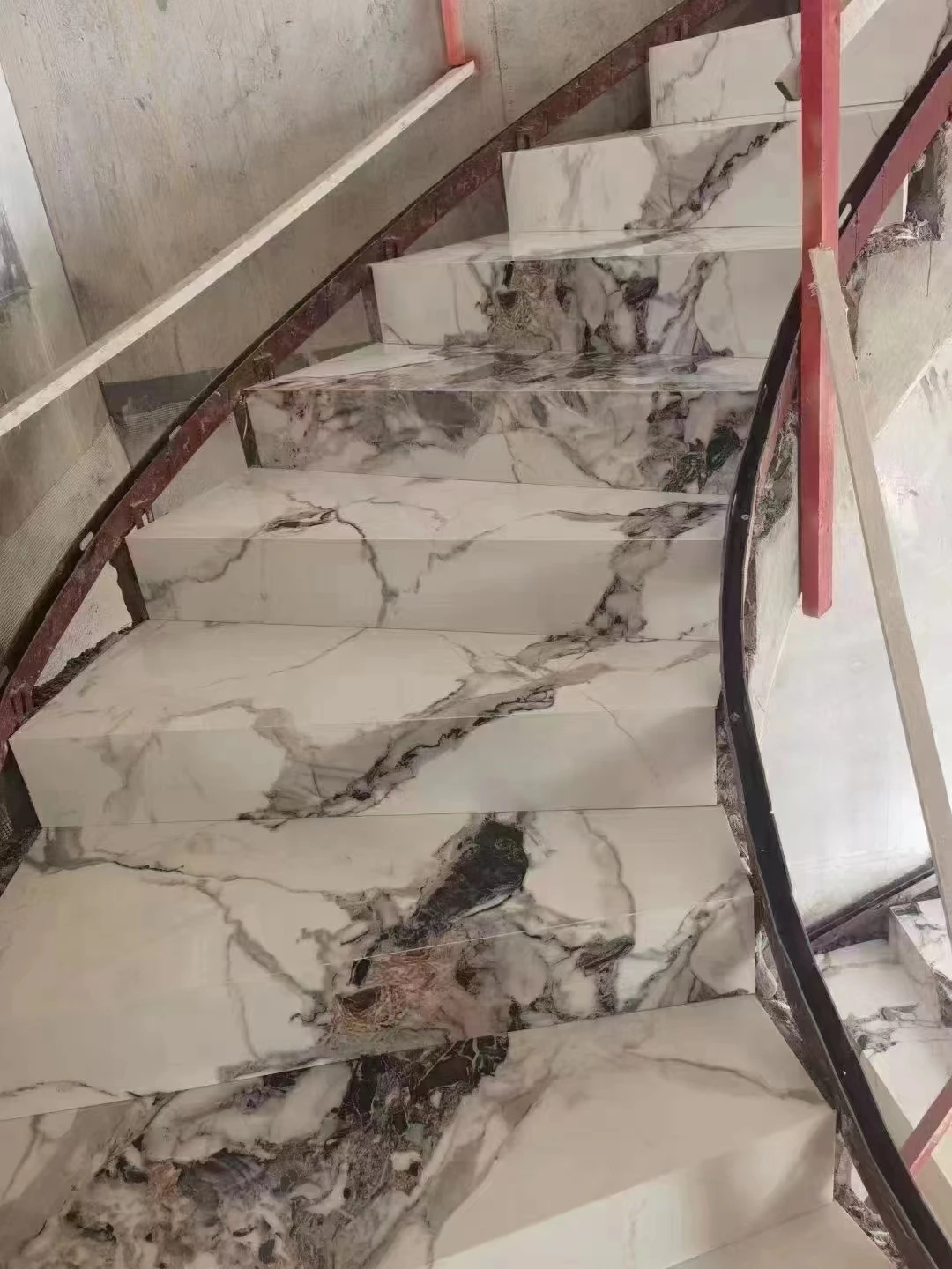 High Quality Modern Sintered Stone Marble Stair Case Steps Tread And Riser