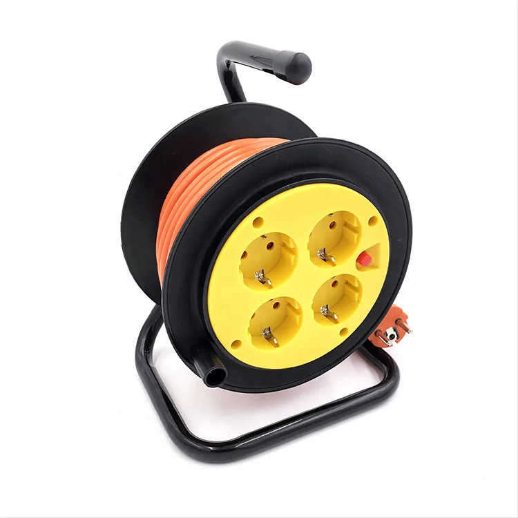 16a 4 way eu standard Integrated outlets mini retractable extension electric cable reel for vacuum cleaner