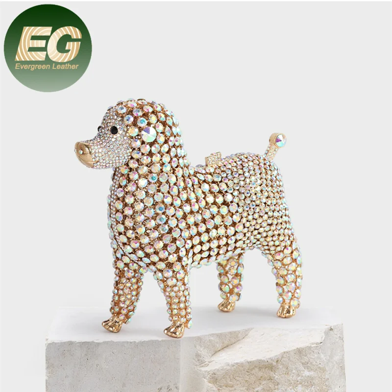 LEB1477 2021 diamond clutch rhinestone bag wedding party evening crystal purses handbag bling gun shape purse