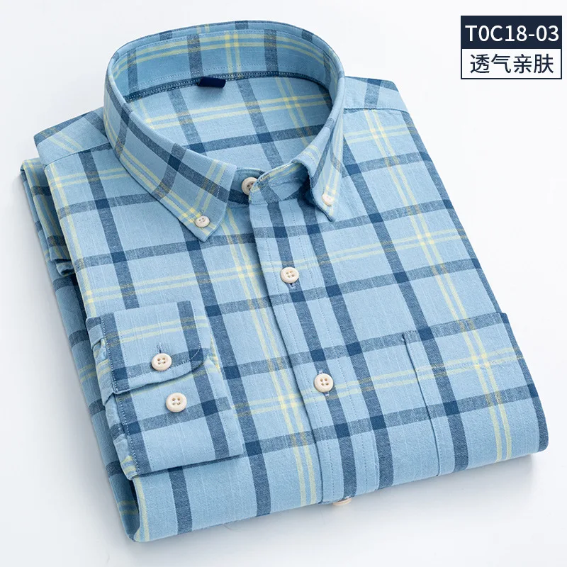 CASUAL COTTON LINEN SHIRTS MEN SLIM FIT DRESS SHIRT DROP 2023 WHOLESALE NEW LONG SLEEVE PLAID SHIRTS FOR MEN