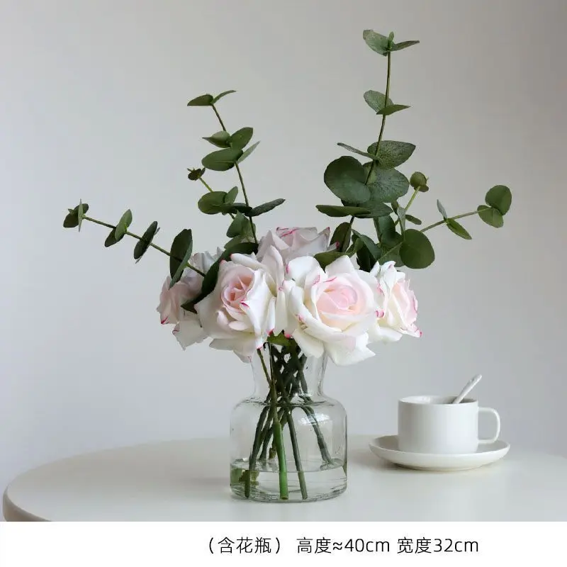 ins high color value moisturizing feeling flowers rose bouquet living room decorative vase arrangement for photos
