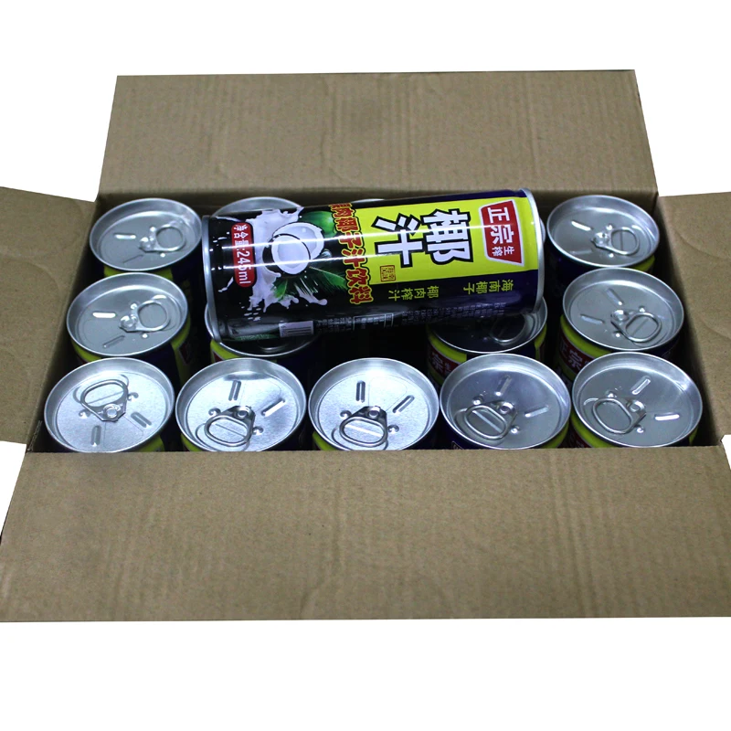 wholesale 245ml OEM wholesale tin can coconut milk hot sale soft drink coconut water