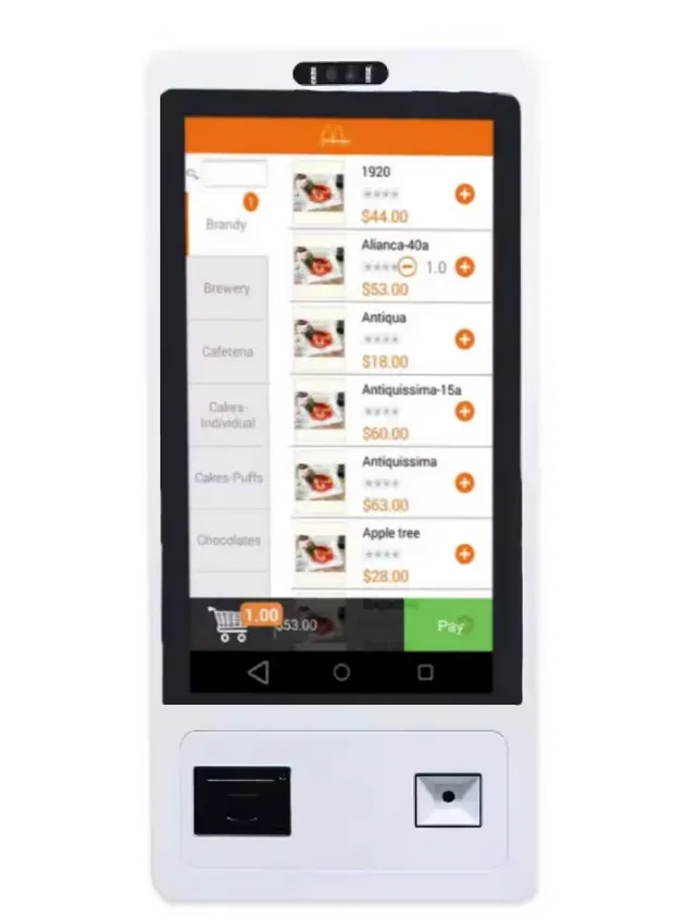 21.5/24/27/32 Inch Self-service Machine POS System Android/Win With 10 Point Capacitive Touch For Restaurants and Retail Stores
