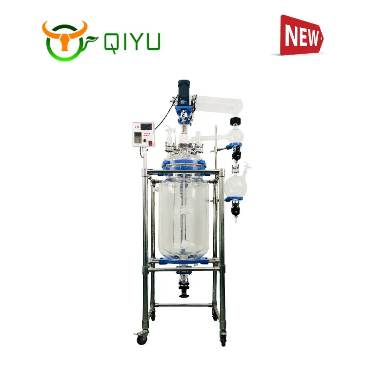 Jacketed glass reactor Perfect For Lab Use Fast Delivery High efficiency condenser 50L 100L 200L hybrid process reactors