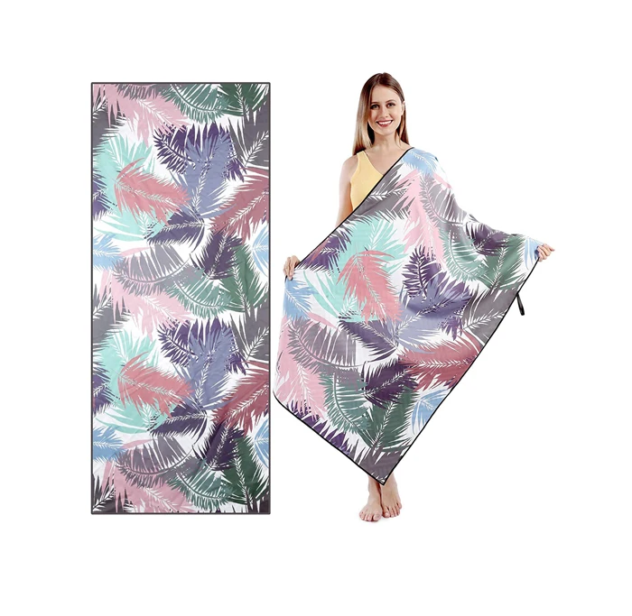 Тонкое легкое пляжное полотенце без песка оптовая продажа индивидуальный дизайн