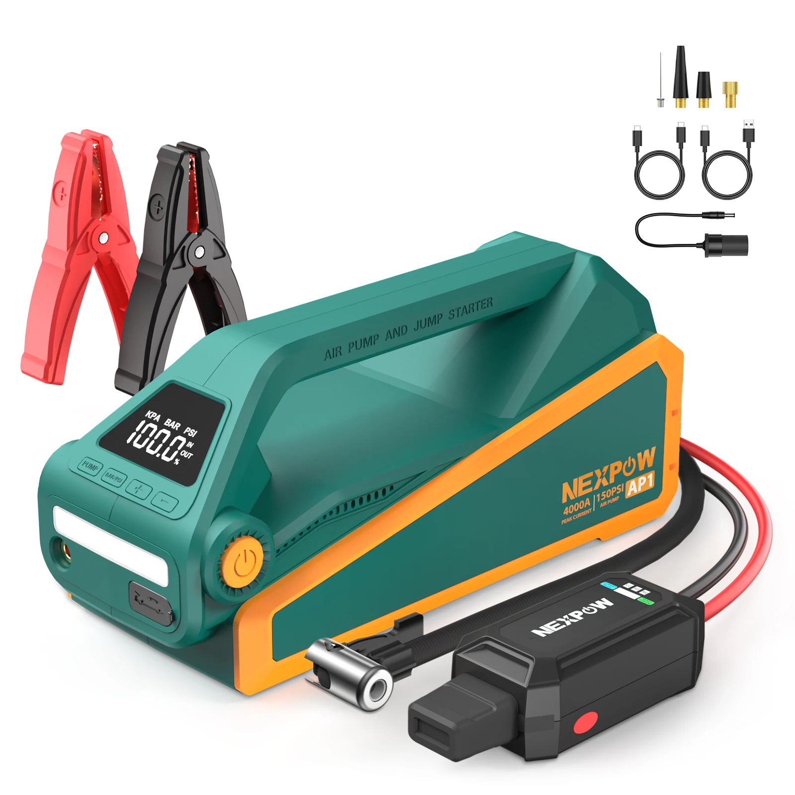 Avapow 12V Factory Wholesales AP1 Battery Booster Power Bank Jump Starter Car Pump Compressor