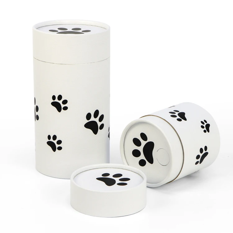 Keepsake Memorial Urn Manufacturer Cat Dog Paw Print Funeral Cremation Pet Urns Bio Ashes Scatter Tube for Water Burial