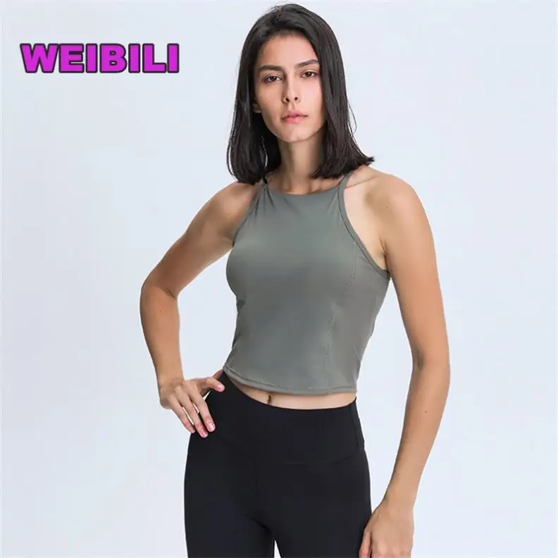 Soft women sport tank top yoga crop top fitness yoga tops seamless ribbed sports bra