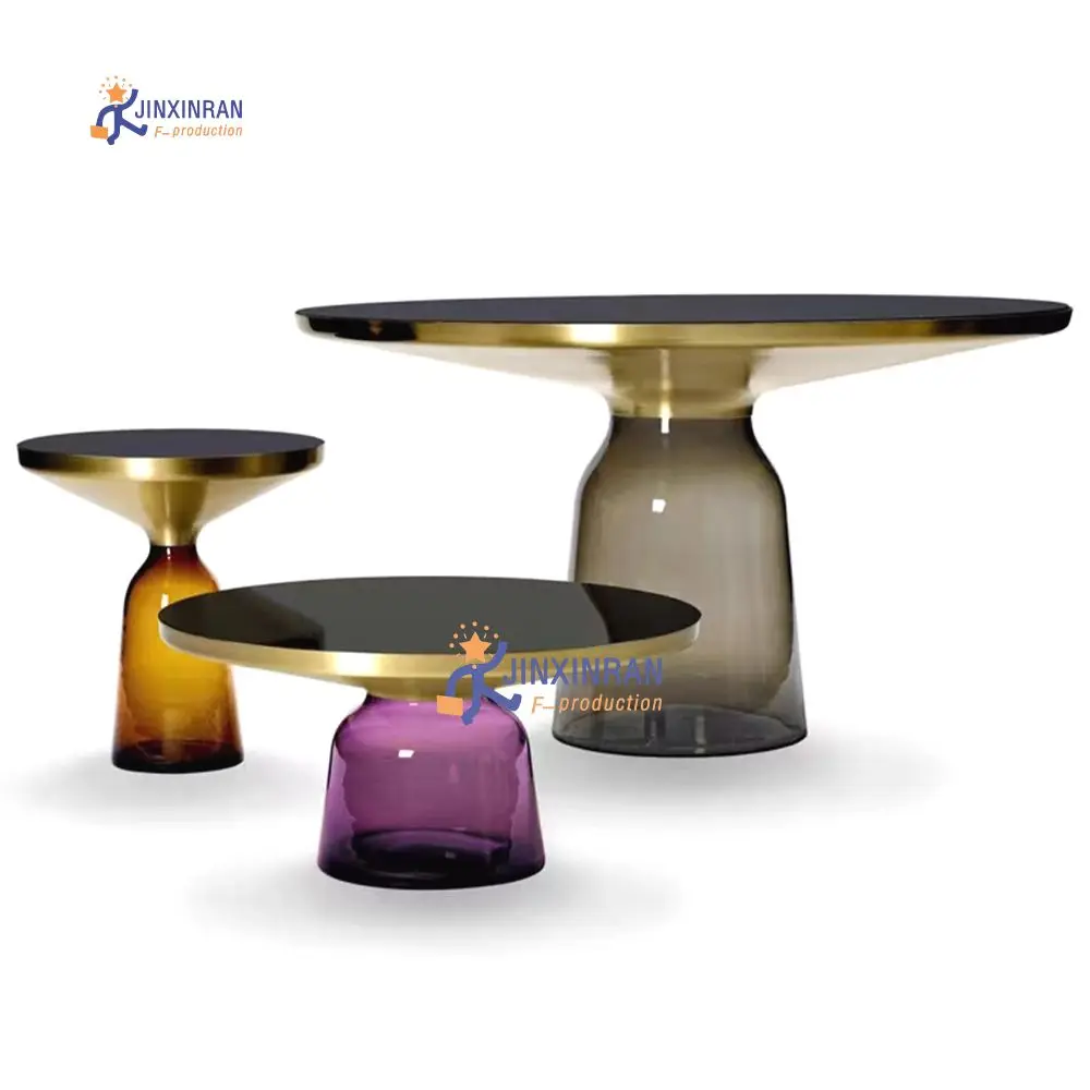 Professional Acrylic Round Coffee Table in Living Room Simple Glass Coffee Table