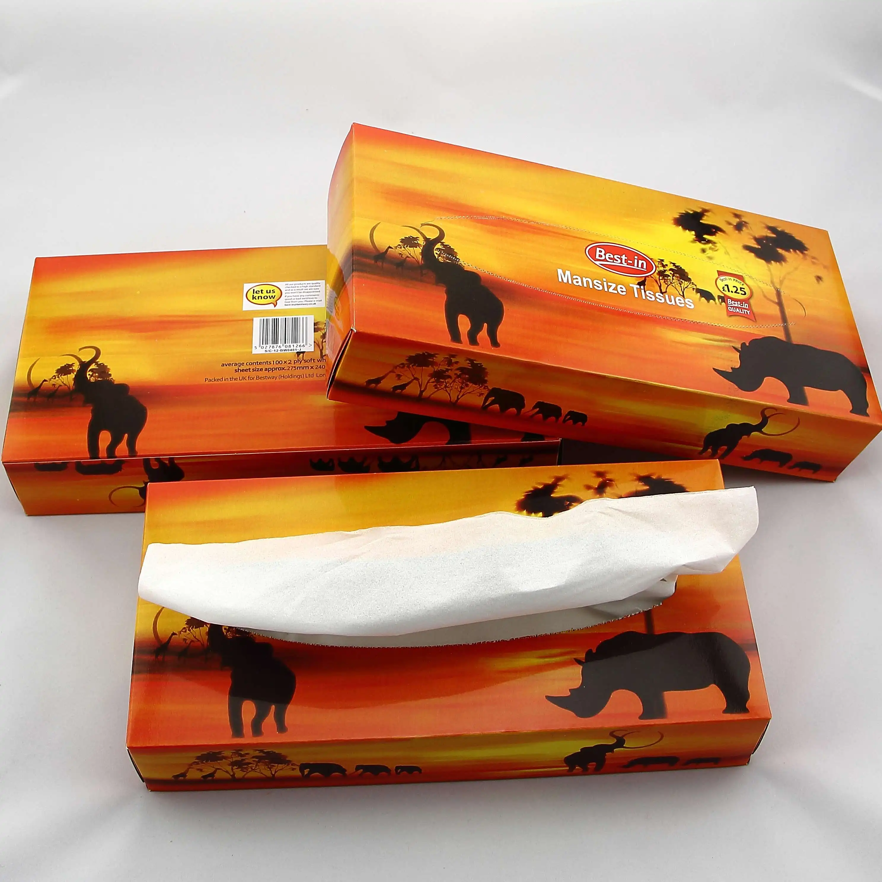 Mansize facial tissue
