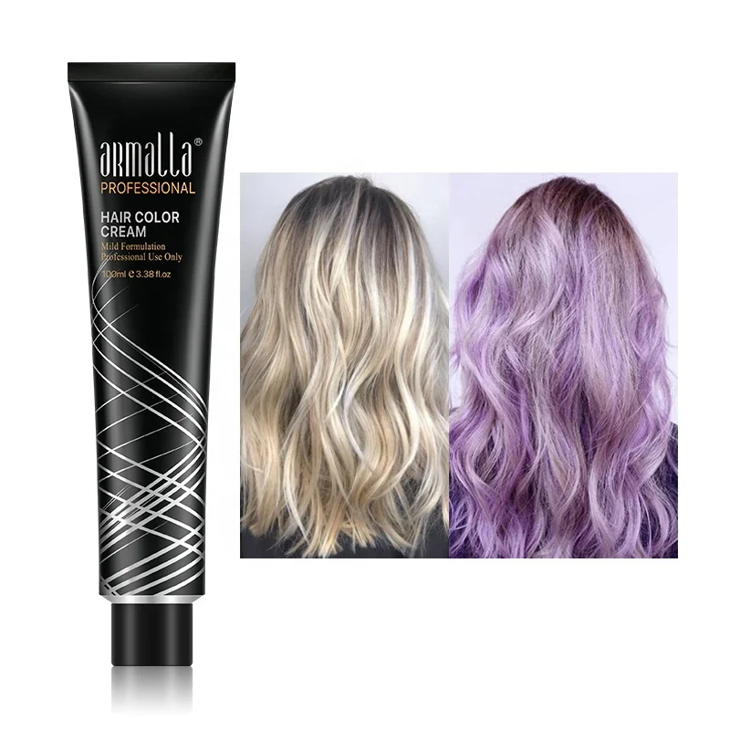 French hair colour dye bulk bright highlight color shade bleach lavender dream purple hair color permanent hair dye cream