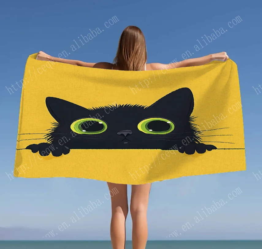 3D  print pattern name towels holiday sublimation quick dry sand free summer microfiber beach towel