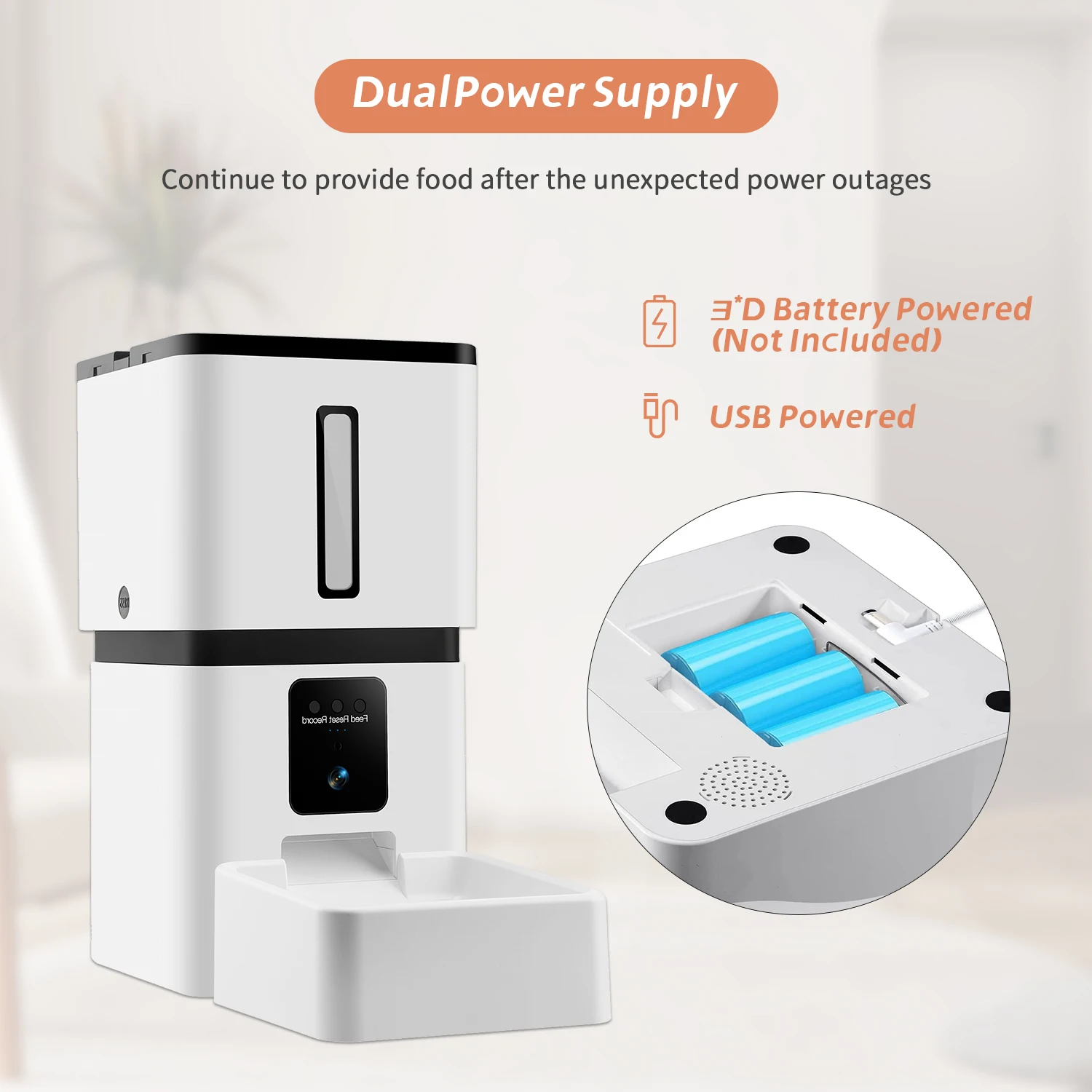 Factory Direct HD Camera and APP Remote Timing Control One Click Feeding Smart Pet Feeder for Cat and Dog