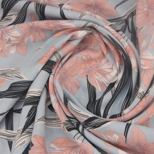 Shaoxing Rayon Viscose Fabric printed cutout prints Rayon Fabric Rrayon108gsm Flower Fabric