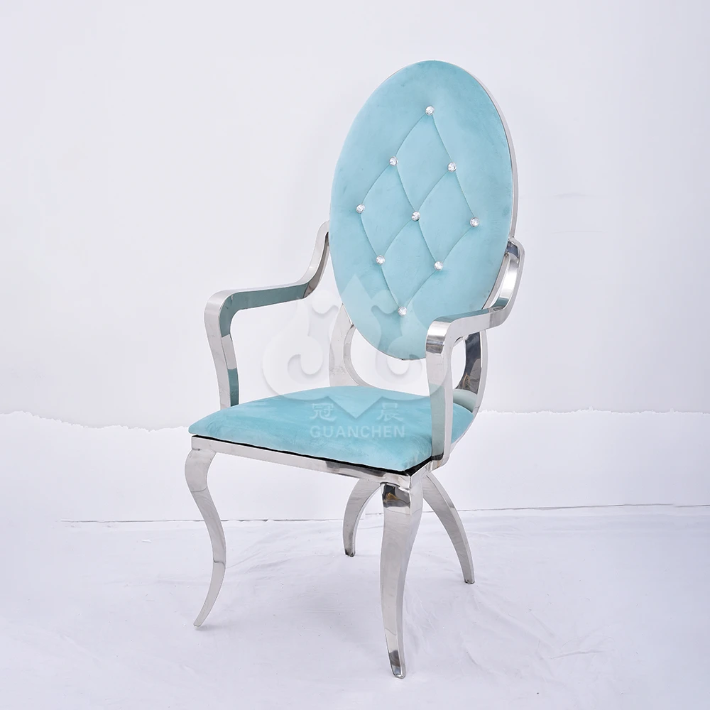 Luxury European Style Throne Chair High Back Hotel Banquet Party Event Stainless Steel Wedding Chair