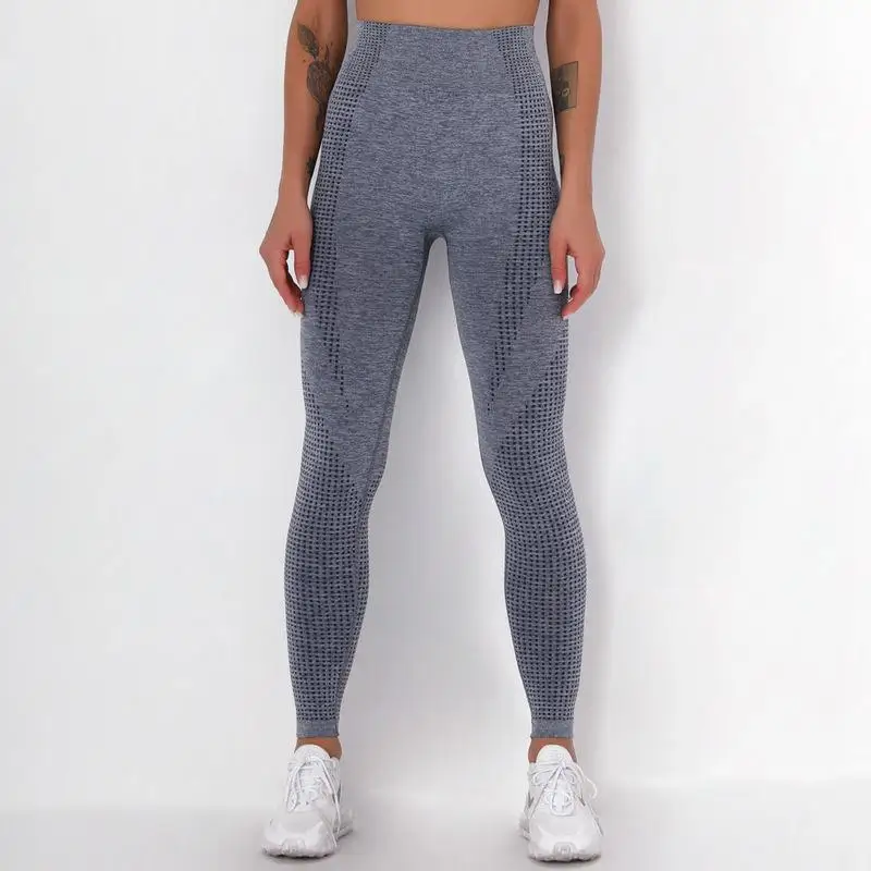 Gym Wear Reticulated Solid Color Anilox Yoga Leggings Basic Sona Fashion Super High Waist Texture Legging Jacquard Sport pant