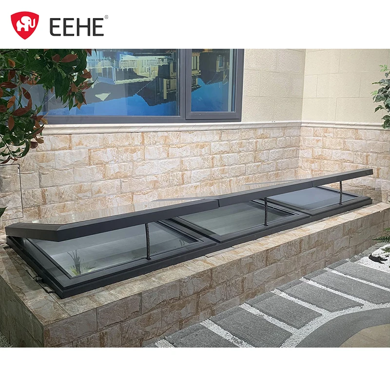Vertical Chain Aluminum Laminated Glass Skylight Electric Rain Sun Roof Skylight Window