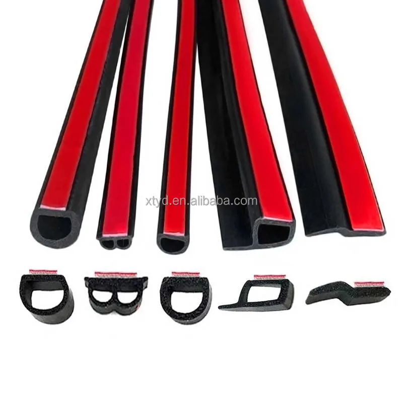 Factory Sale Self-adhesive Car door Rubber Seal Sound Insulation Anti Noise Car Door Sealing Strip Rubber Seals