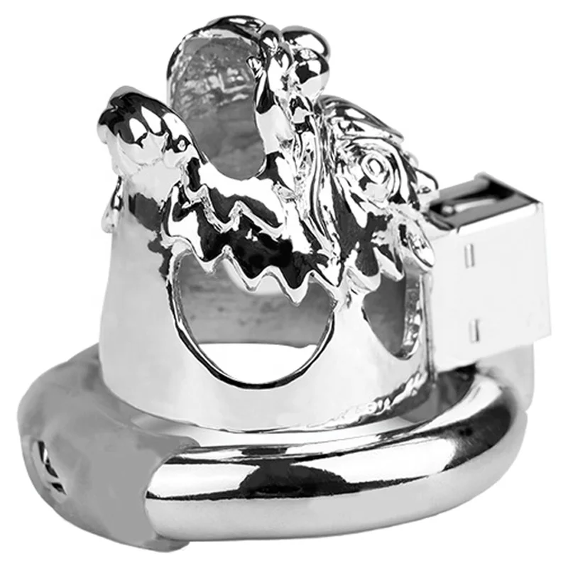 Zodiac Dragon Stainless Steel Bondage Cock Cage Male Chastity Devices Sex Toys Penis Chastity Cage for Men