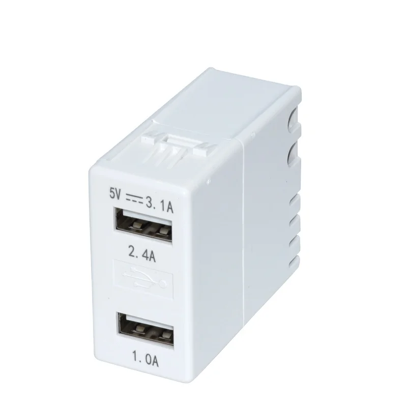 NEPCI Dual ports USB power module charger XJY-USB-16E-5V/3.1A Israeli USB charging socket outlet CB EMC