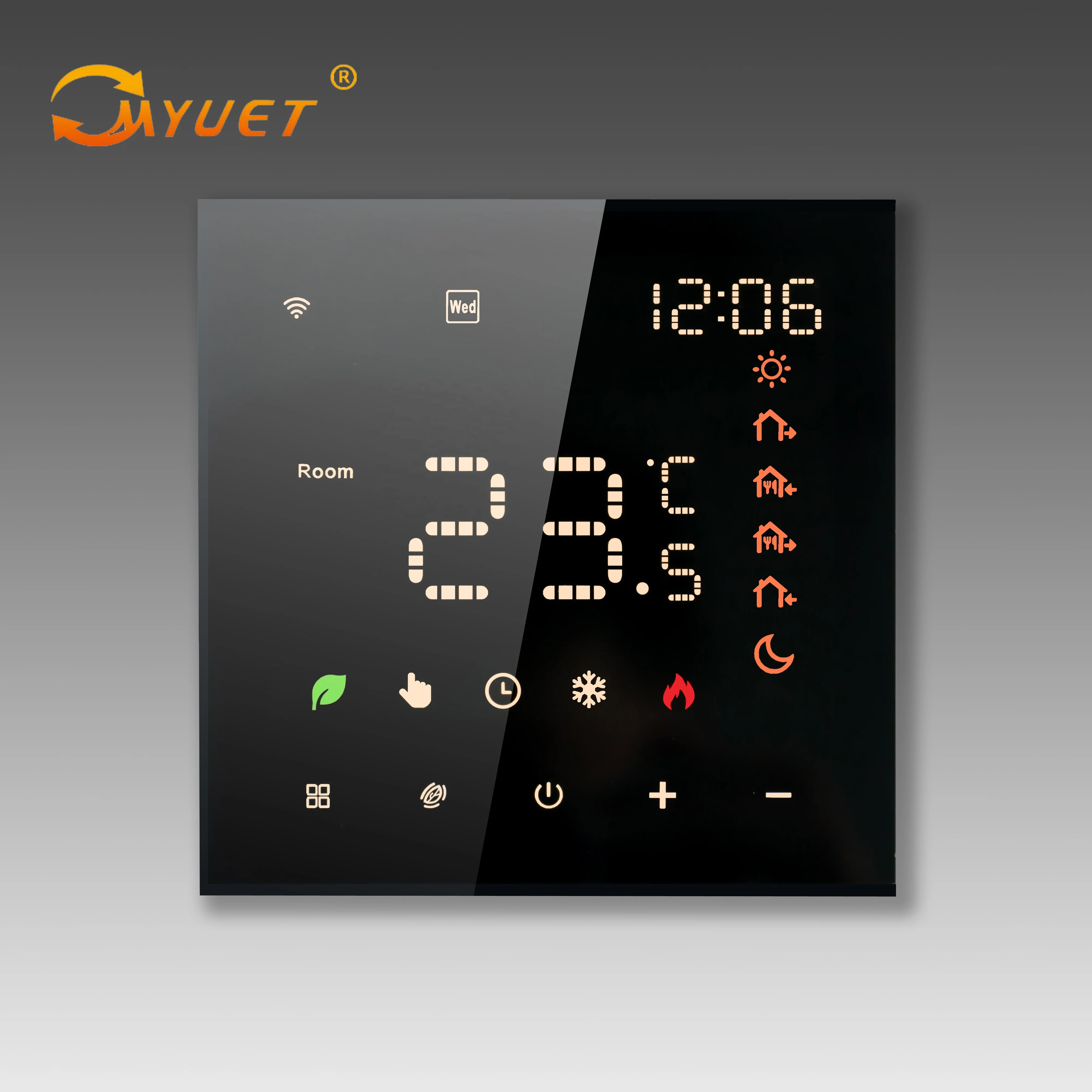 ME82 LED  WIFI  Black color room thermostat for underfloor heating