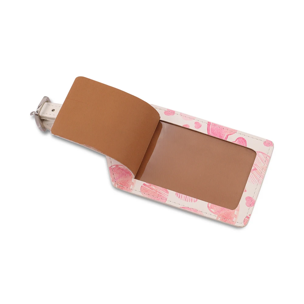 OEM Custom LOGO Printed Name Logo Soft PU Leather Luggage Tag Label Bag Pendant Handbag Portable Travel Name ID Address Tag