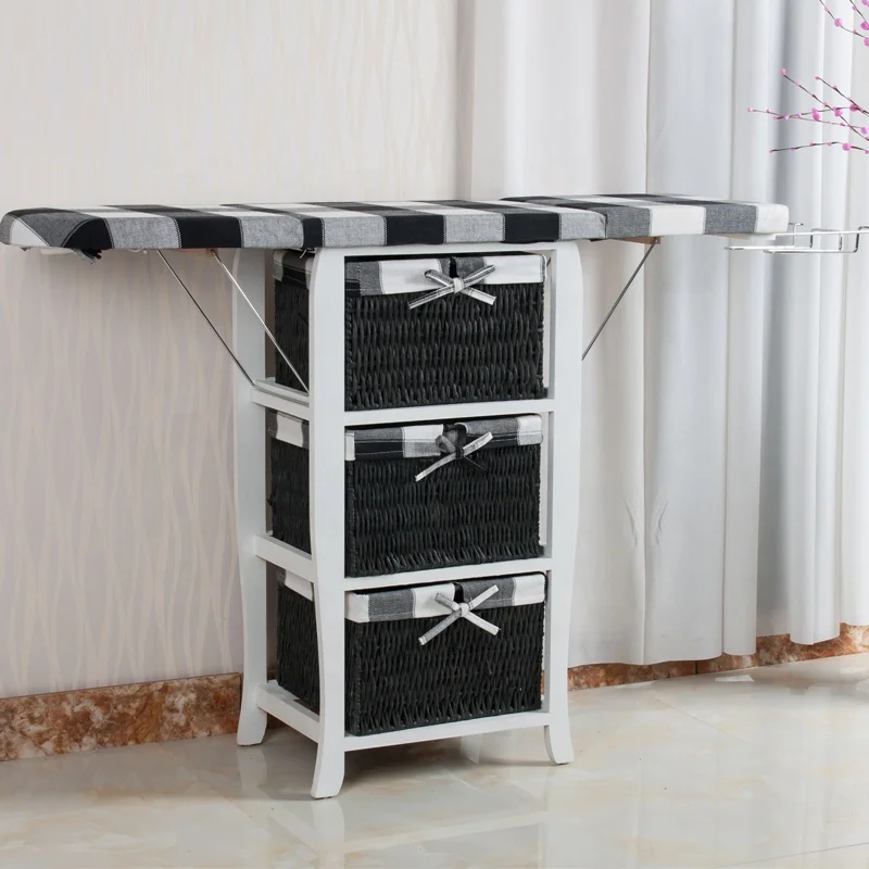 3 laundry baskets bathroom folding ironing board cabinet table with storage drawers