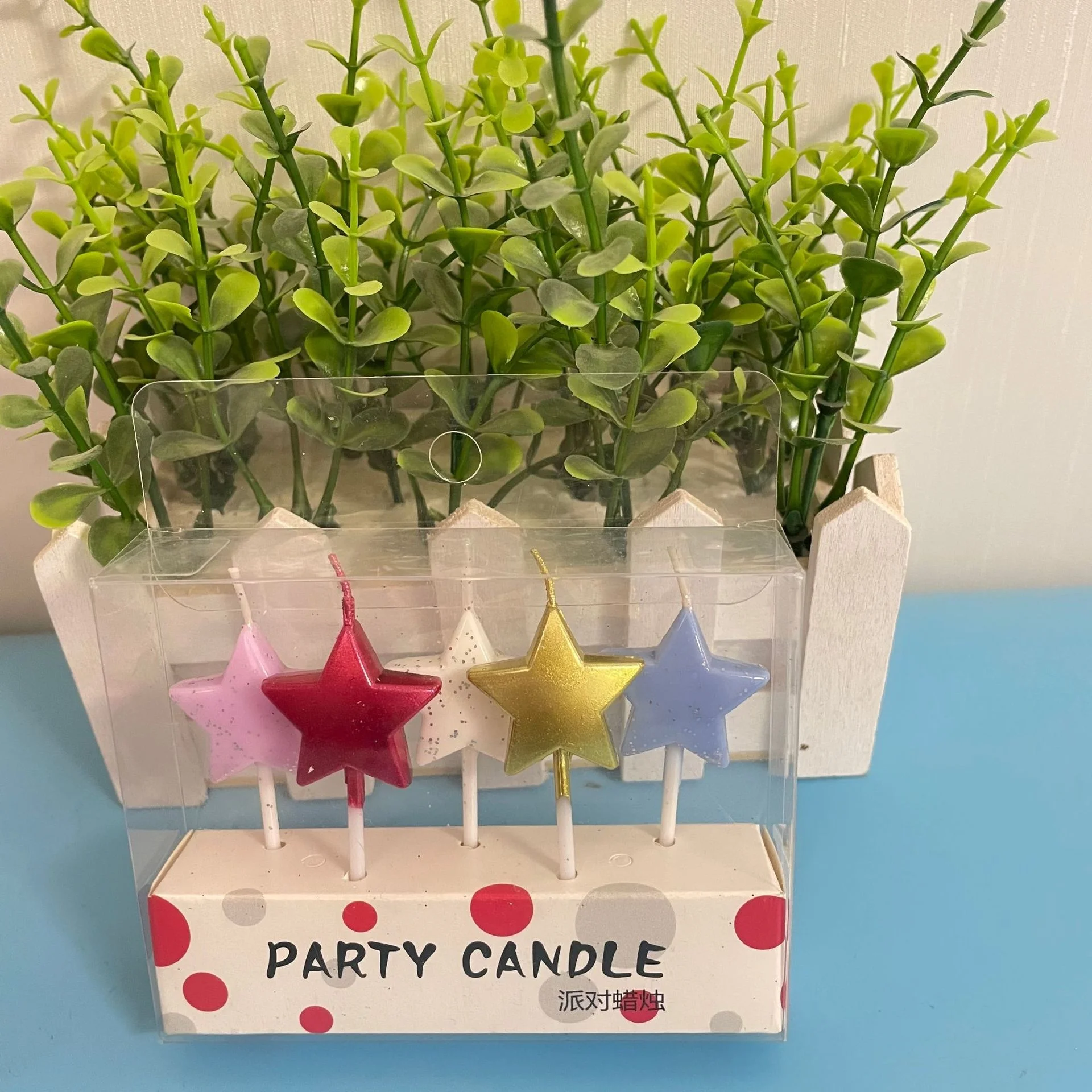 Creative Gold Powder Candle Geometry Smiling Face Little Dolphin Romantic Five Pack Party Cake Baking Candle Personality Candle