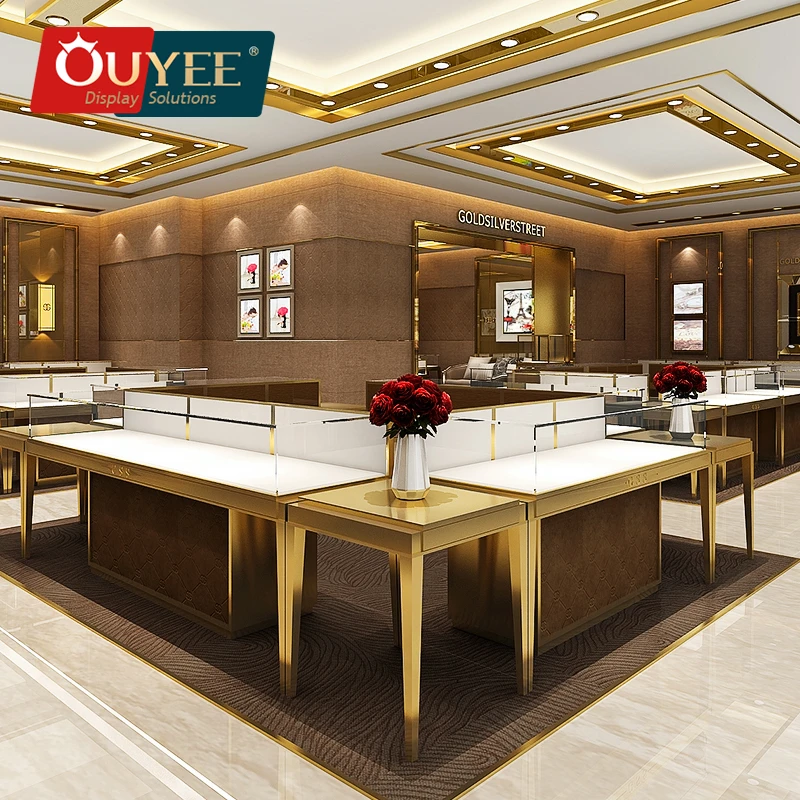 Showcase High End Luxury Jewelry Display Cabinet Store Layout Jewelry Display Cabinet