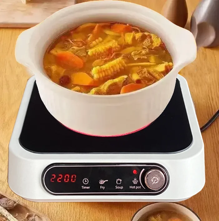 Factory Direct Sales 2200W Knob Touch Soup Hot Pot Barbecue Tea Coffee Multi-functional square Infrared Cooker