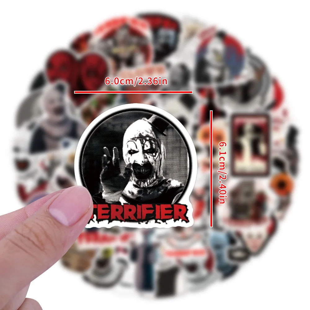 New 55Pcs Horror Movie Terrifier Graffiti Stickers For Bottle Laptop Decor Terrifying Clown Sticker