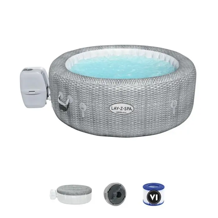 Bestway 60019 Lay-Z-Spa Гонолулу AirJet надувные наружные и внутренние горячие ванны спа на 4-6