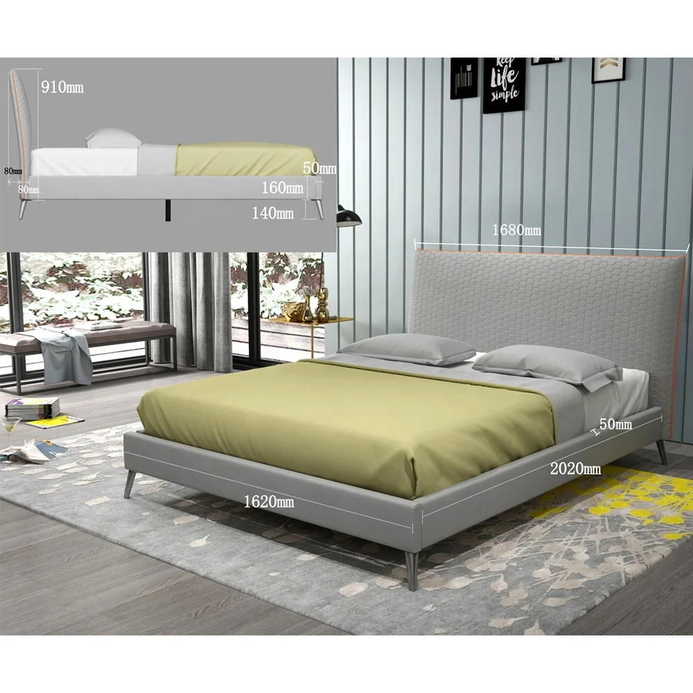 Latest Soft Upholstered King Bed Frame Drawers Bed with Storage