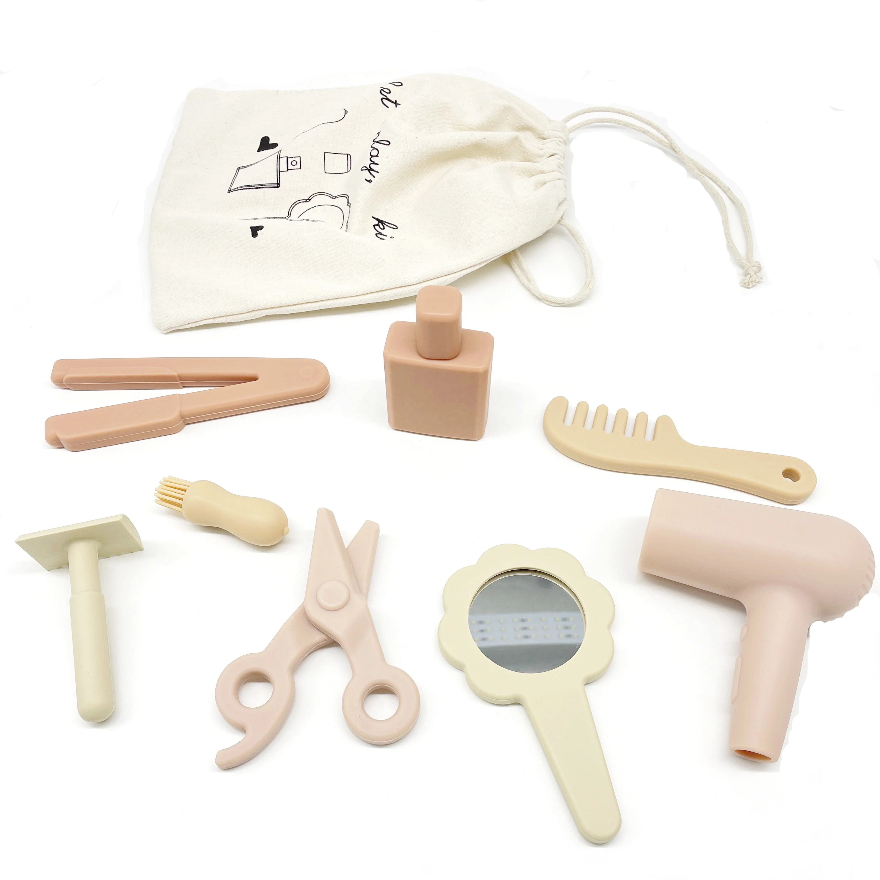 Набор игрушек для парикмахерских маленьких девочек с игрушечным феном модный силиконовый игровой набор детей