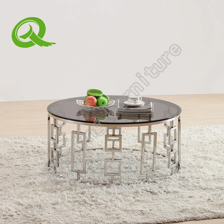 
China manufacturer glass stainless steel legs fancy coffee table 