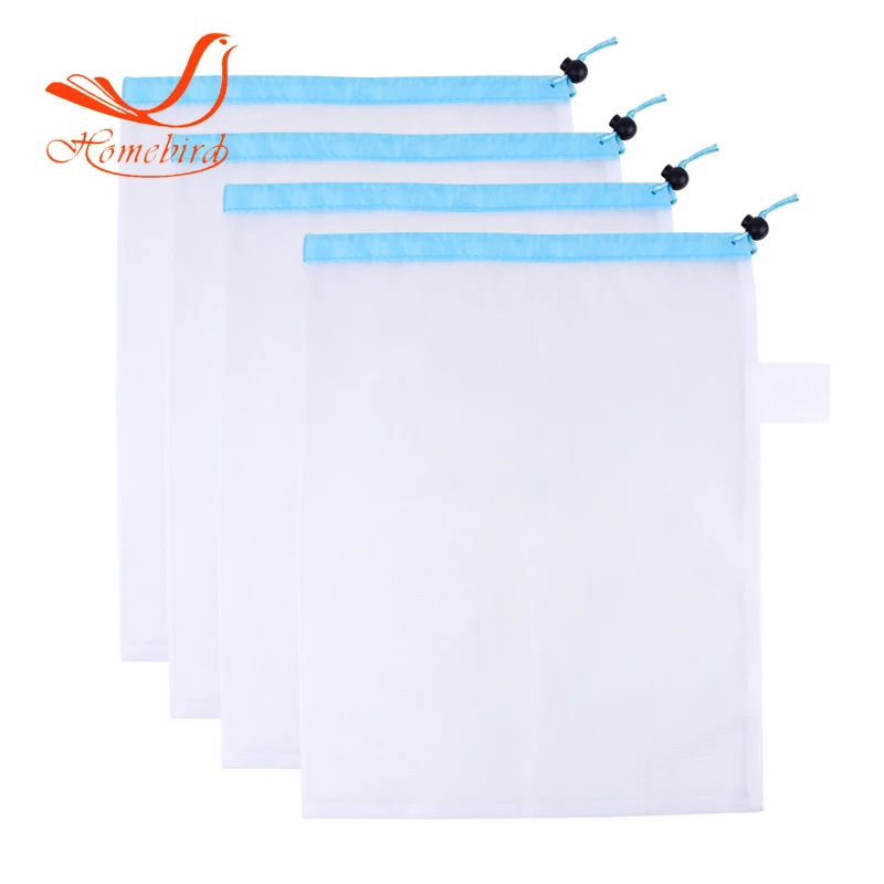 
HW0051 BSCI factory produce shopping reusable bag polyester drawstring mesh bag 