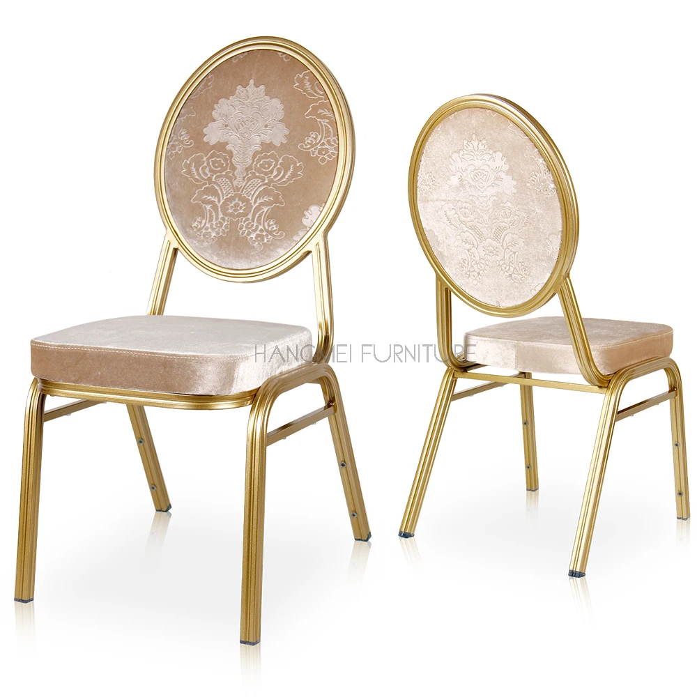 Morocco Commercial Furniture Aluminum Stacking Gold Wedding Restaurant Banquet Hall Dining Chair