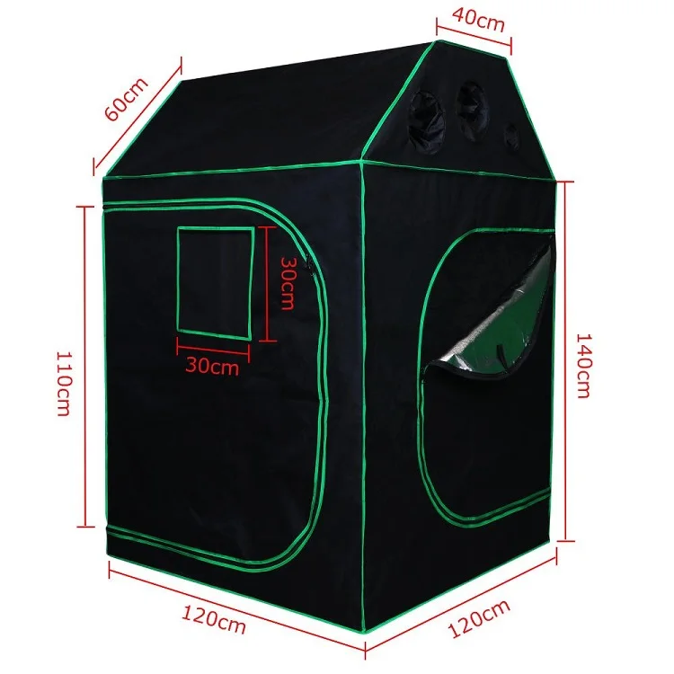 Customized 120x120x180CM 48x48x71inch 600D Hydroponic Roof Cube Grow Tent for Plant Growth