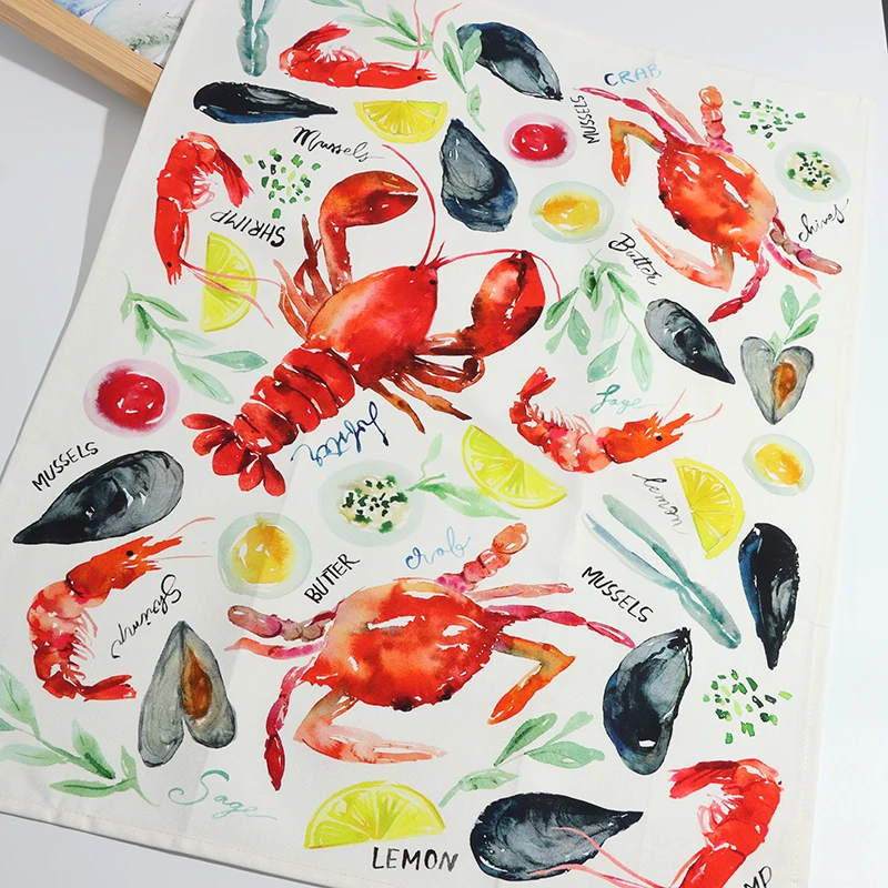 HOSHOM Custom Design Fruit Floral Eco-friendly Kitchen Swedish Dishcloth Biodegradable Cellulose Sponge Cloths With Print