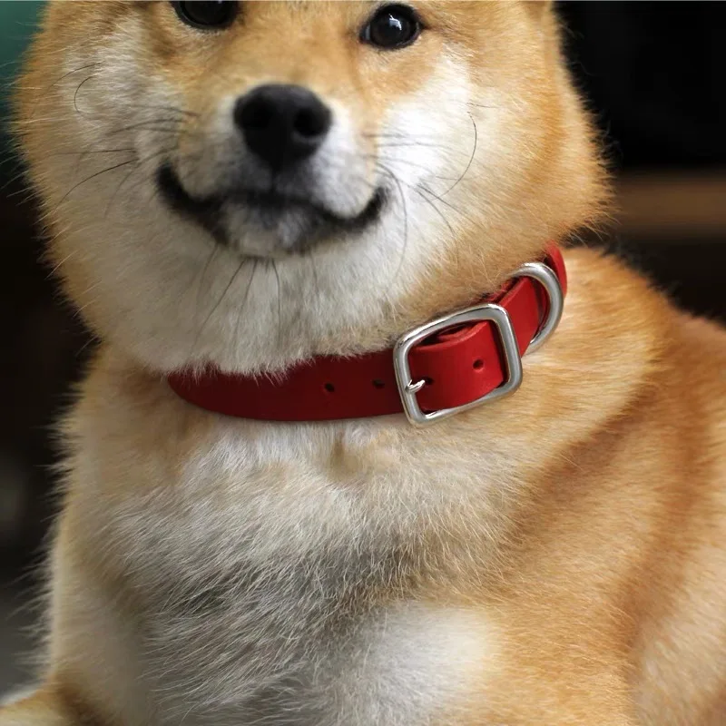 Luxury handmade cow leather pet dog collar genuine leather collar for dogs cat pet collar dog leather