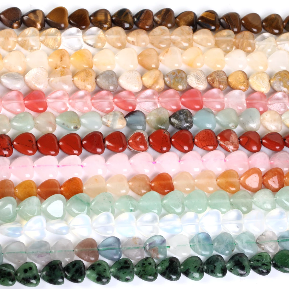 Wholesale Price Natural Heart Stone Beads Rose Quartz Lapis Lazuli For Jewelry Making DIY Bracelet Necklace Handmade