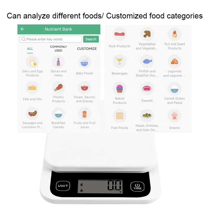 Popular Kitchen Food Scale New Smart Bluetooth Nutrition Scale Digital Multifunction Food Weight Kitchen Scale