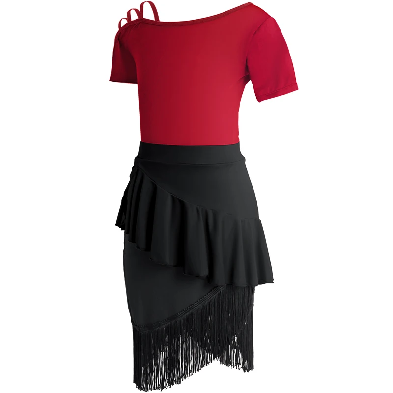 New Arrivals Girls Tassel Latin Dance Skirt Children Fringe Latin Dance Dress