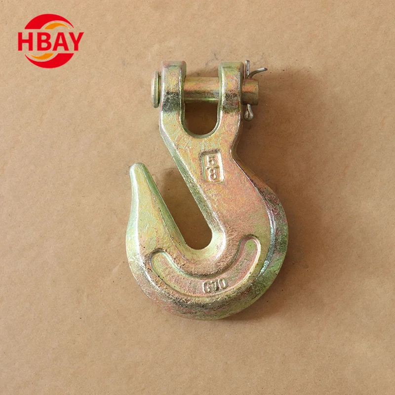 Heavy Duty Chain Grab Hook US Cargo Control Clevis Grab Hook 3/8 Inch G70 Chain Clevis Hook for Truck