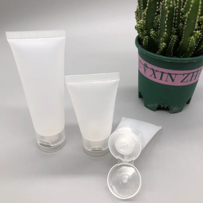 Facial Cleanser Plastic Soft Tube Cosmetic Empty Packaging Hose Face Wash Cream White Screen Printing Color Cosmetic Filling