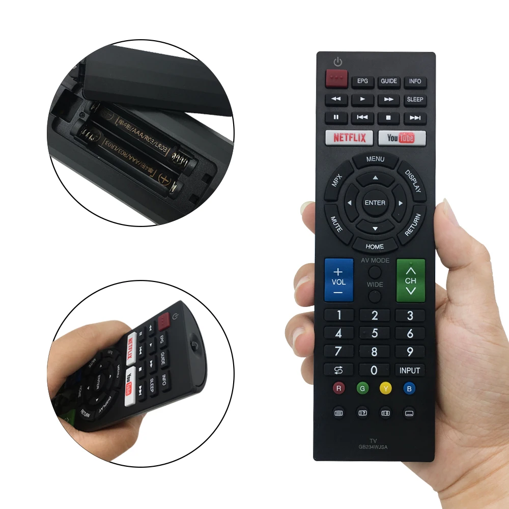 RM-L1346 replacement universal tv remote control for Sharp LCD LED smart  tv  GB234WJSA With YouTube/NETFLIXE buttons