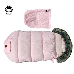 *waterproof soft warm comfortable Winter USB Heated Baby Infant Sleeping Bag with Wool Collar for Baby Stroller
