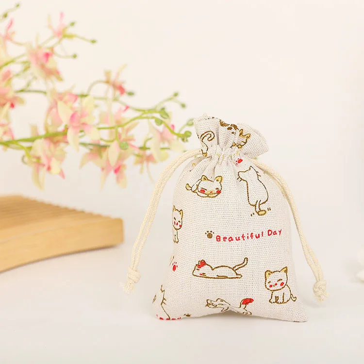 Reusable Jewelry Hemp Burlap Linen Jute Bracelet Pouch Customize Pouches For Jewlery